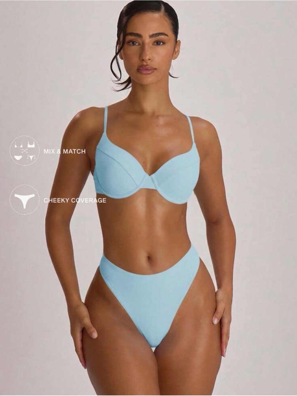 Muse Light Blue Underwire Bikini Top